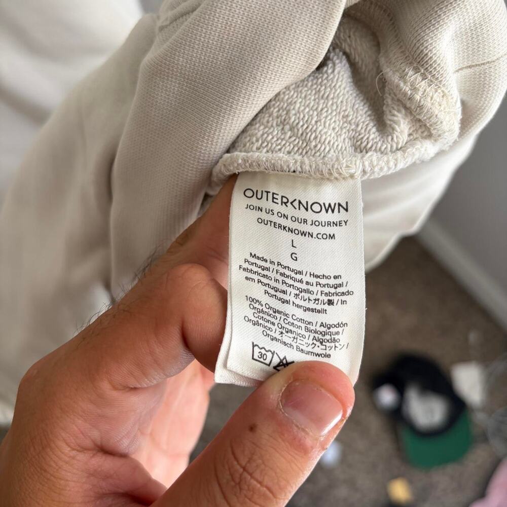 Outerknown Heavyweight Cotton Hoodie Mens L Minimalist Comfort Baggy - Picture 7 of 8